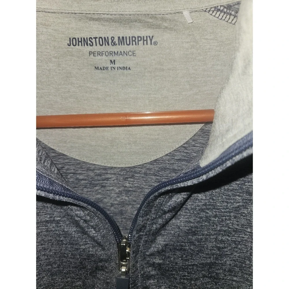 Johnston & Murphy,Men's Sz LG  Performance  1/4 Zip Heathered Gray LS Exc